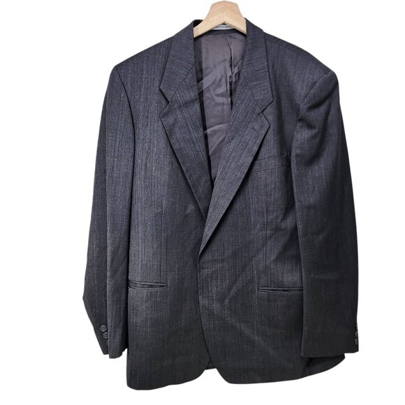 Yves Saint Laurent Mens Gray Blazer Pinstripes‎ Size 48R Wool Button Closure - Picture 3 of 10